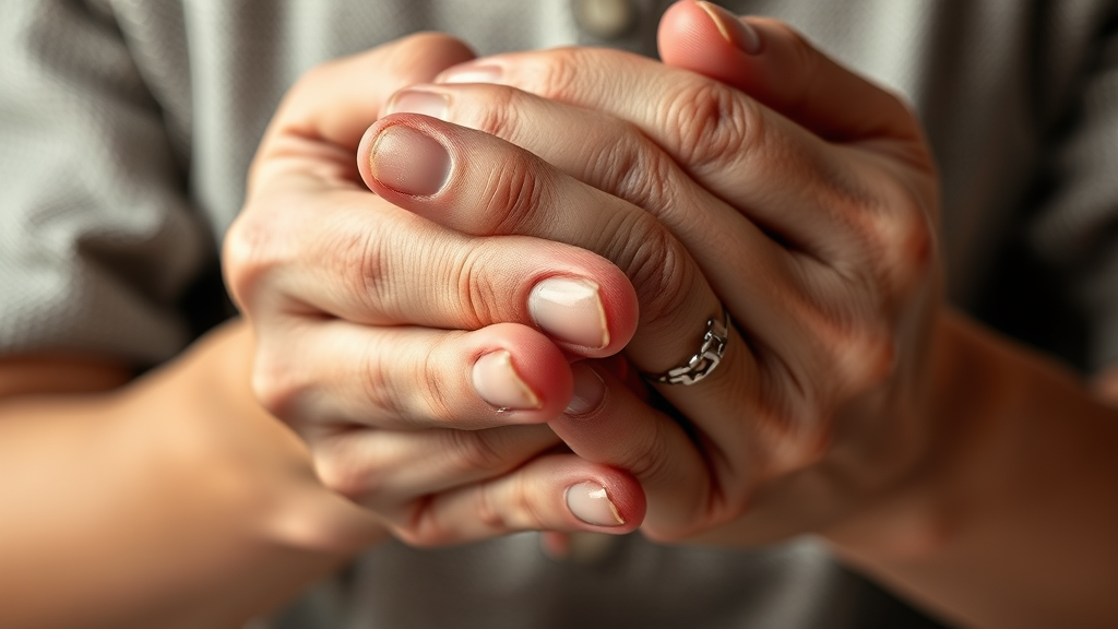 Close-up hands examining charalabush material texture and quality, natural lighting, no text no words no letters