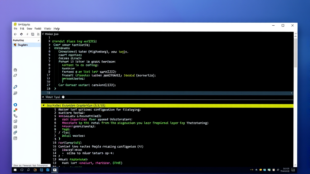 Computer screen displaying code editor with manifest json file open showing extension configuration, no text no words no letters