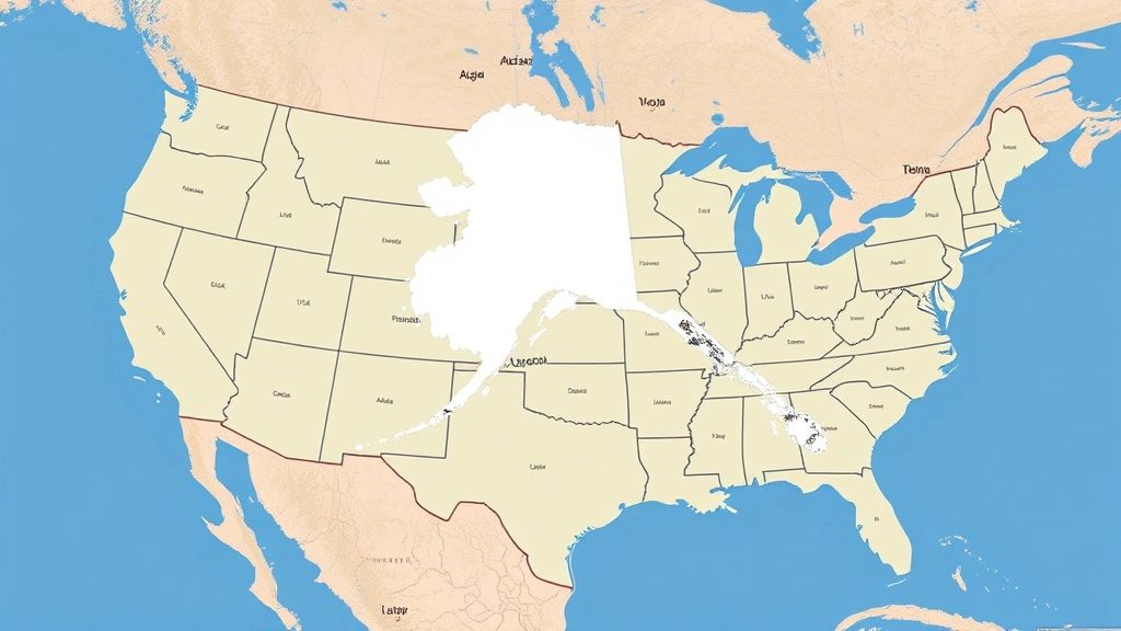 Comparison visualization showing Alaska's massive territory overlaid with multiple continental US states to illustrate relative size differences and geographic scope