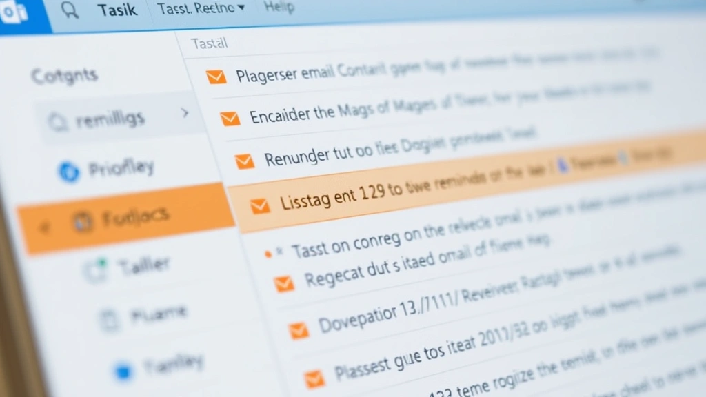Close-up of Outlook task list panel showing flagged emails and tasks with reminder icons and due dates clearly visible, organized by priority levels