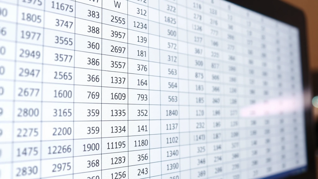 Close-up of an Excel spreadsheet with clearly visible alternating light gray and white row colors, showing multiple columns of data with numbers and text, professional business setting, natural lighting on computer screen