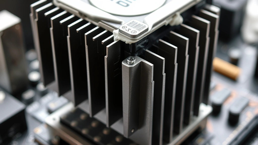 Detailed side-profile photograph of properly seated cooler making full contact with processor, showing thin even layer of thermal paste between metallic surfaces with slight overflow around edges