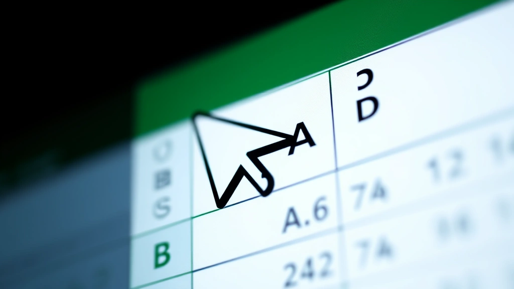 Close-up of computer mouse cursor positioned at column border in Excel spreadsheet, demonstrating resize cursor appearance, showing transition between columns A and B with visible data, clear detail of cursor icon change