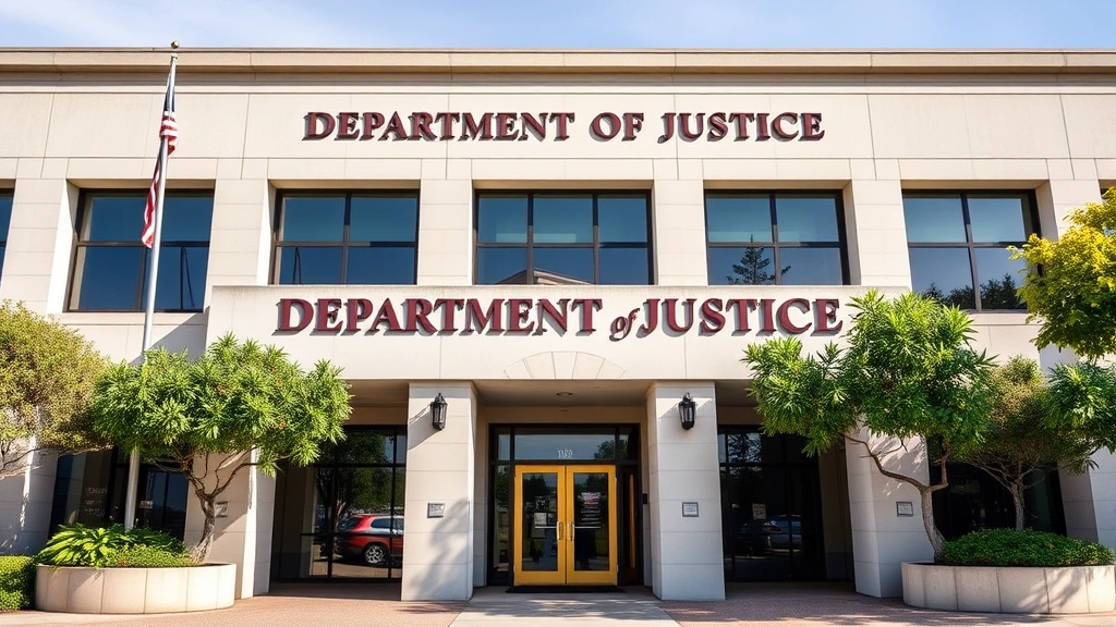 California Department of Justice official building exterior, government architecture, modern office building facade, professional government agency facility photographed in daylight
