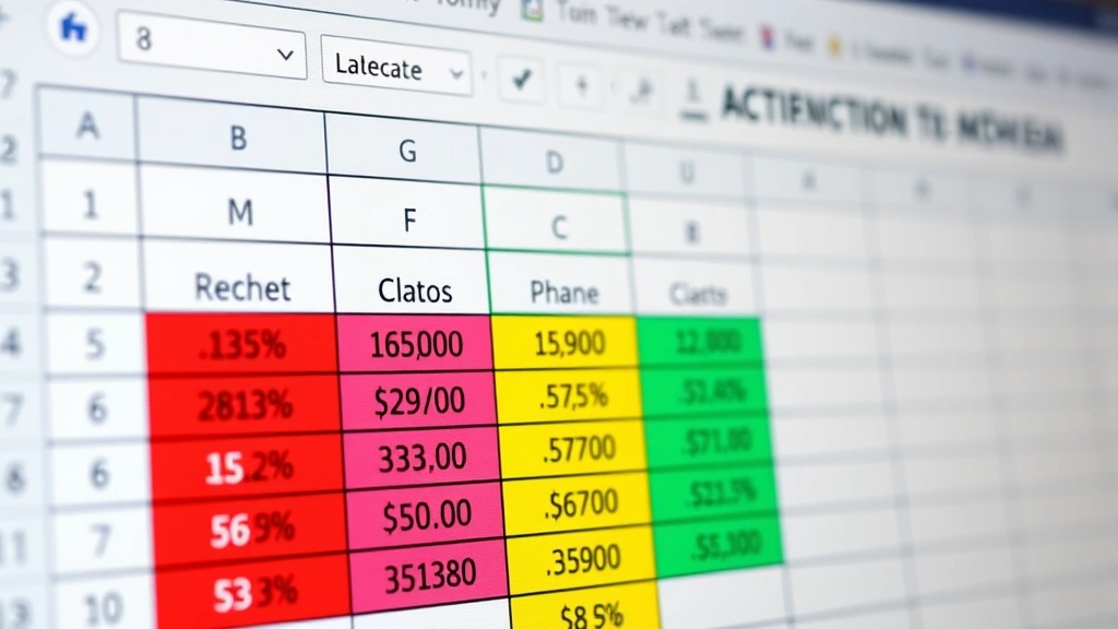 Close-up of computer screen showing Excel spreadsheet with percent change formulas and color-coded cells highlighting cost increases and decreases for construction materials