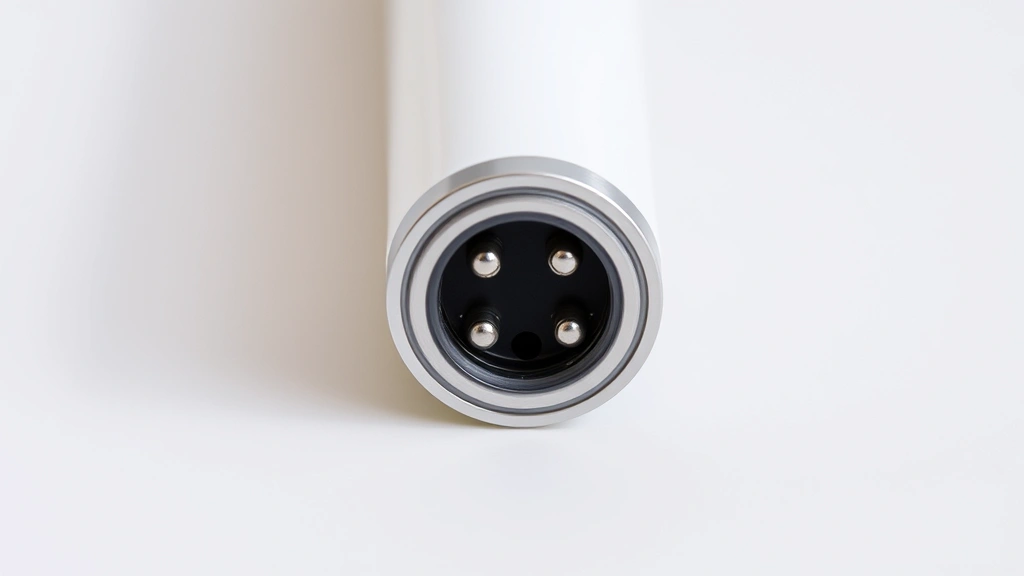 Close-up of Apple Pencil Gen 1 Lightning connector port at the base, showing metallic charging pins and surrounding cylindrical body, photographed against neutral background with natural lighting