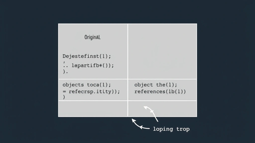 Split-screen diagram visualization showing memory representation of original and cloned string objects in Python with object references and pointers illustrated, technical illustration style
