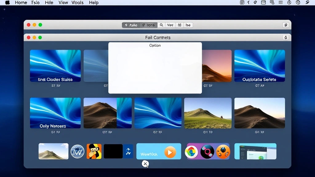 macOS Mission Control view displaying multiple full screen applications as thumbnails with small X buttons visible in corners, clean interface layout, system UI screenshot style, professional presentation