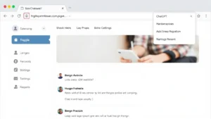 Screenshot of ChatGPT web interface showing the toggle button location in upper left corner with hamburger menu icon clearly visible, modern clean design